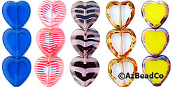 Czech Glass 15mm Beveled Hearts