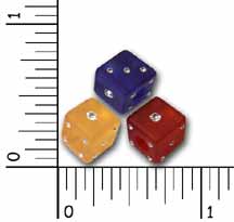 Frosted Glass Dice with Rhinestones