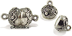 Mag-Lok Magnetic Clasps 10mm Bali Style in Sterling Silver