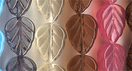Czech Glass Leaves - Enlarged for Detail