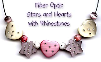 Fiber Optic Hearts and Stars with Rhinestones