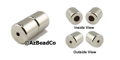 Arizona Bead Company: 6x6 Magnetic Tube Clasp Silver-12