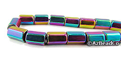 Rainbow Magnetic Hematite 5x8 6-sided Tube